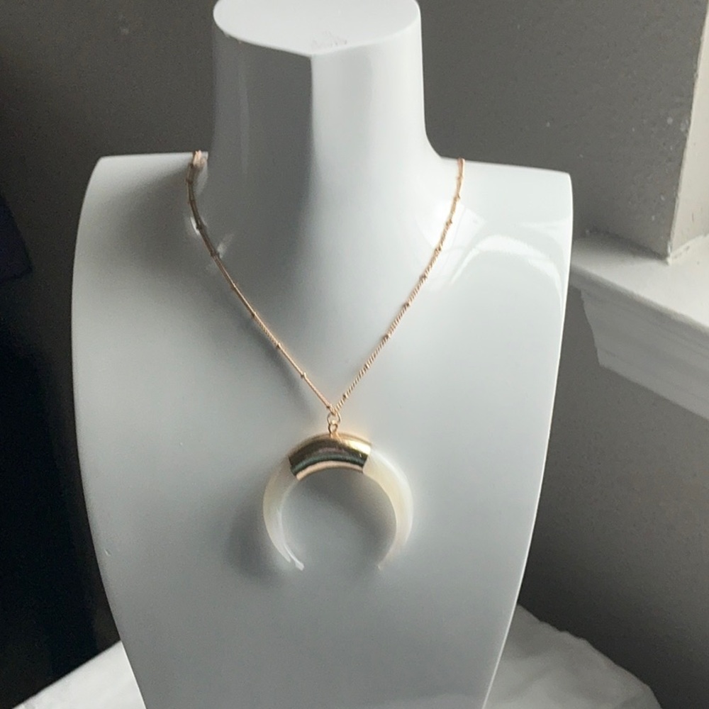 36” Shiramelody Crescent Moon Necklace